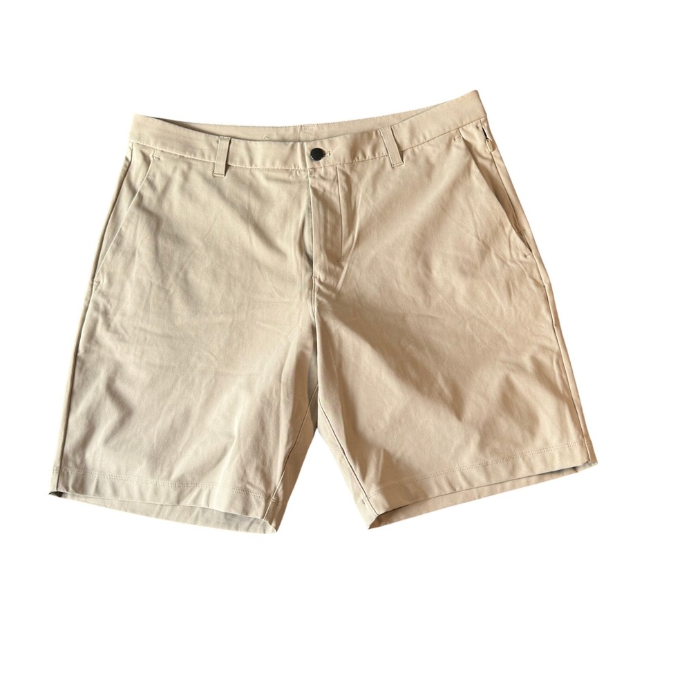 Lululemon Commission Short 9 Tan Khaki Mens Size 36 Golf Chino Shorts